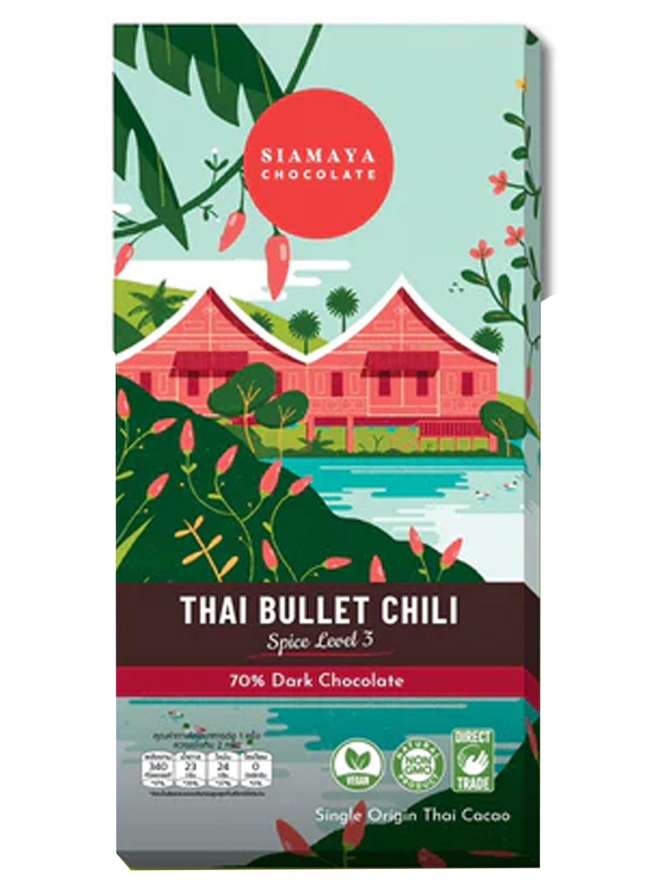 SIAMAYA - Thai Bullet Chili 70% Dark Chocolate