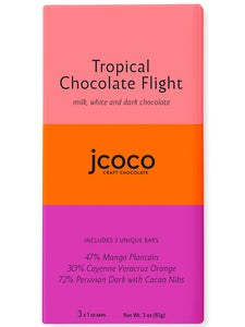 JCOCO - Tropical Chocolate Flight (milk, white, dark chocolate)